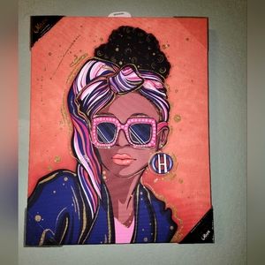 Oliver Gal Lux Glitter Embellishment H  Logo Wall Art Decor multicolor